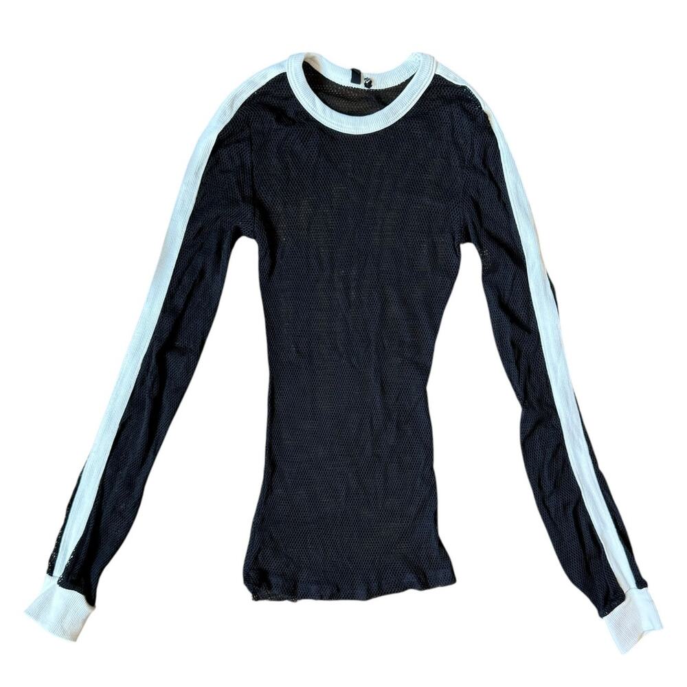 Urban Outfitters Out from Under Black Mesh Long Sleeve Shirt Stretch Top Size XS